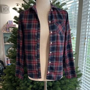 Plaid Button-Up Shirt with Embroidered Abercrombie moose 13/14